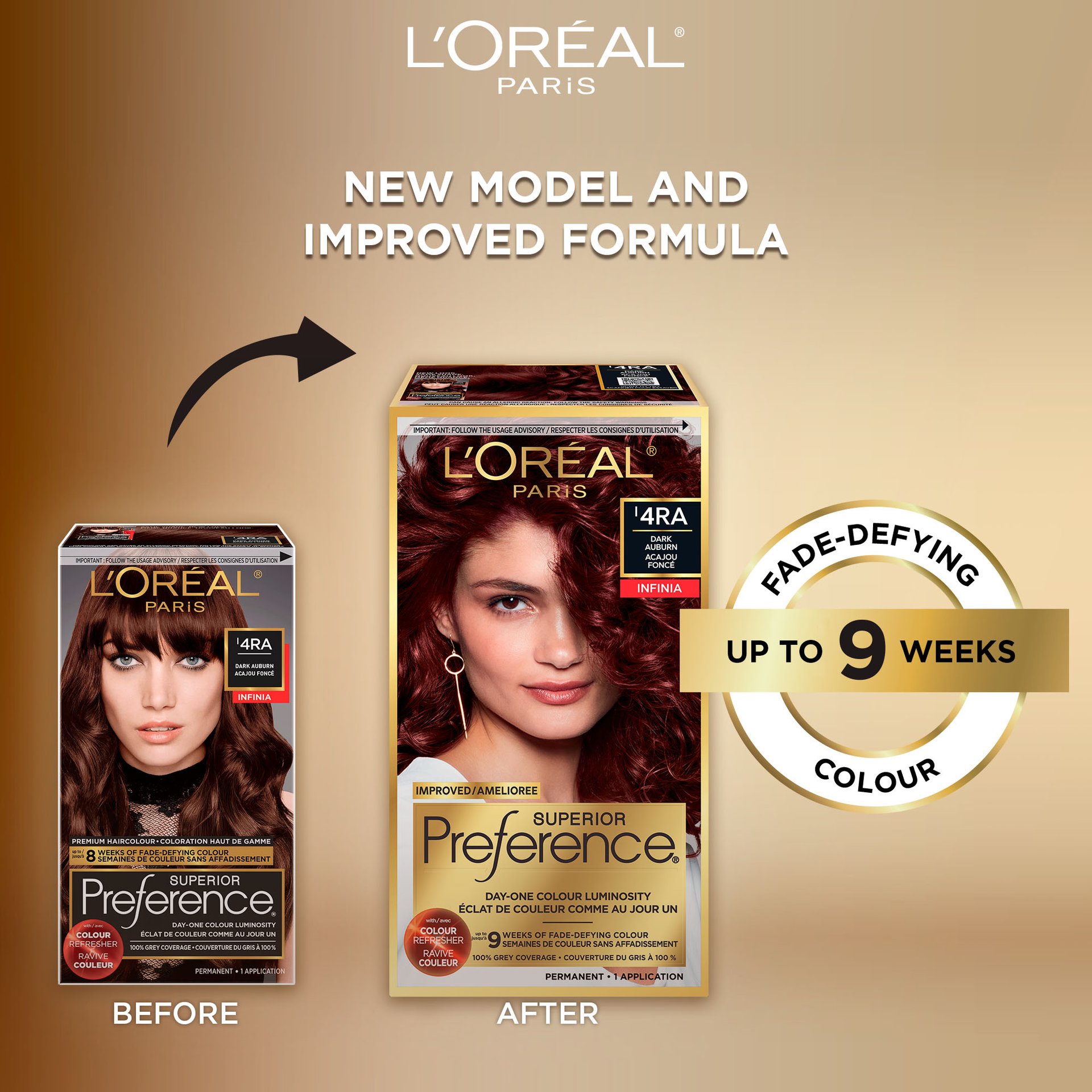 Old and new packaging of Superior Preference showcasing the new and improved formula
